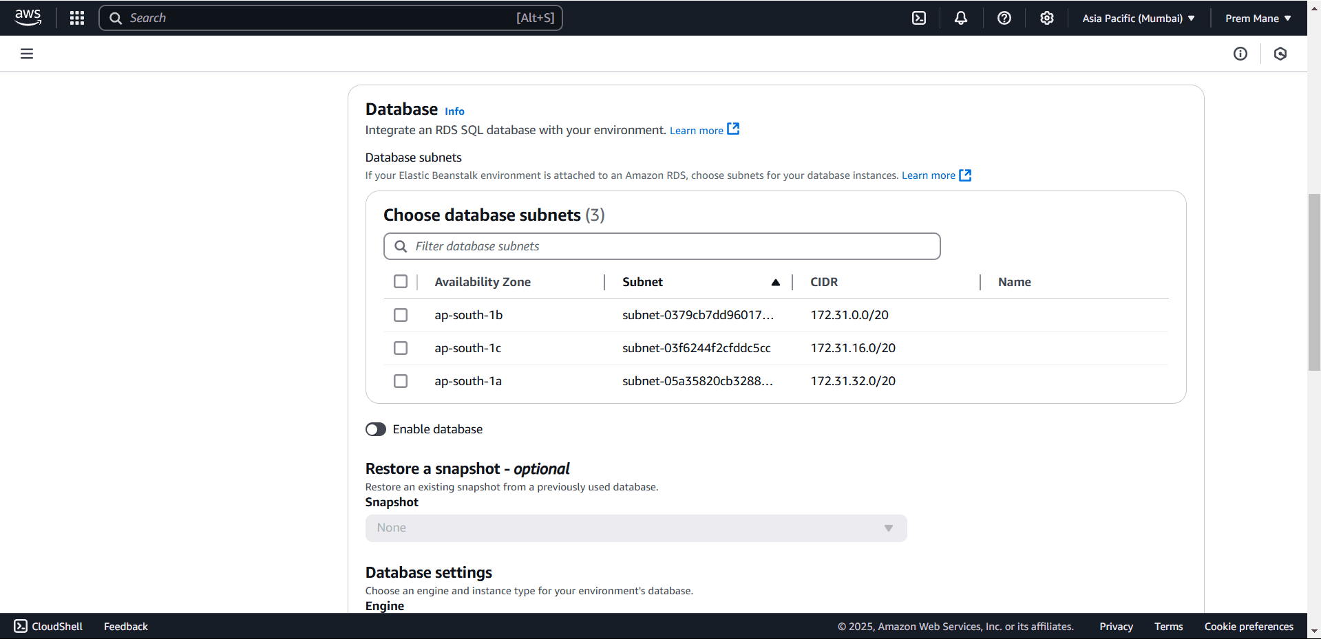 Database Configuration