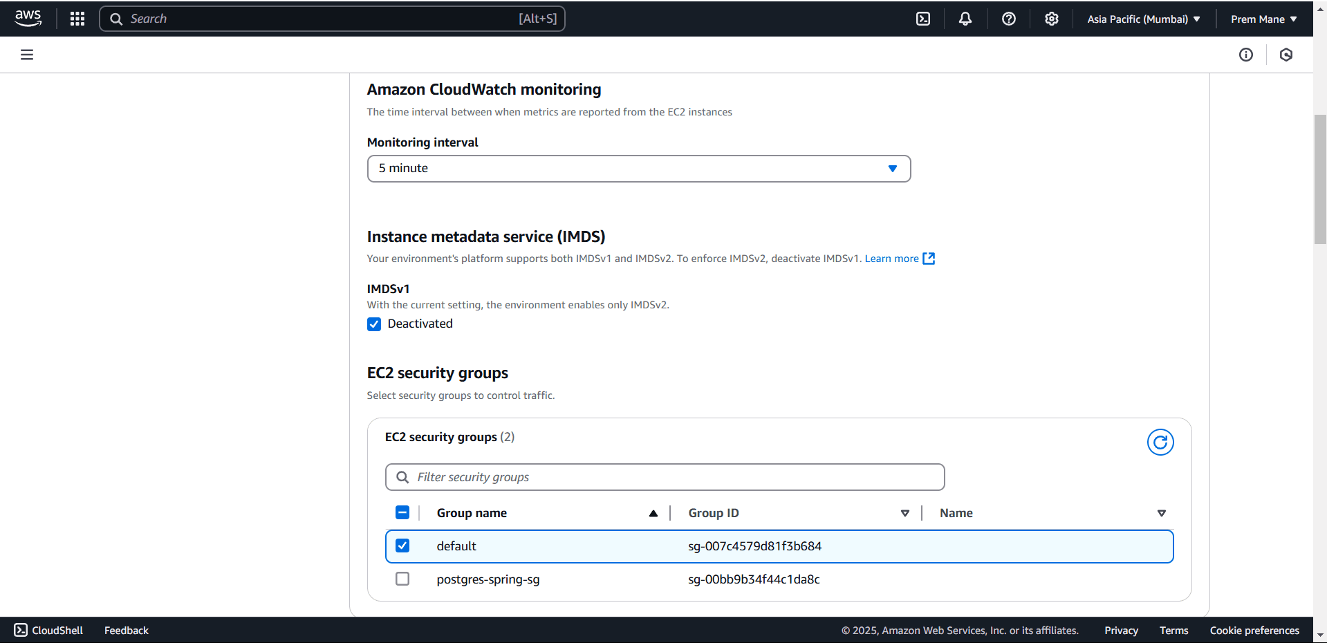 EC2 security groups