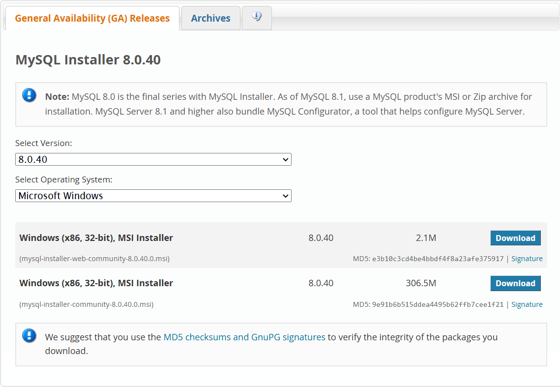 MySQL Installer