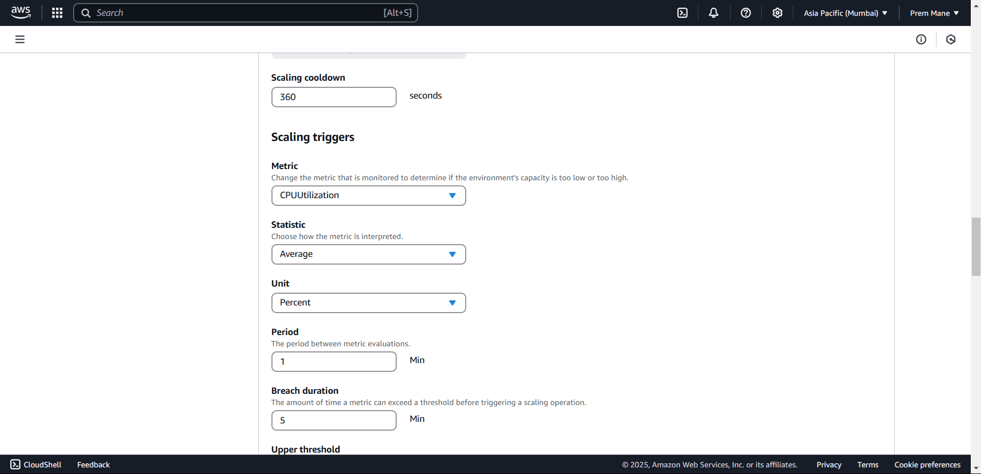 Scaling triggers