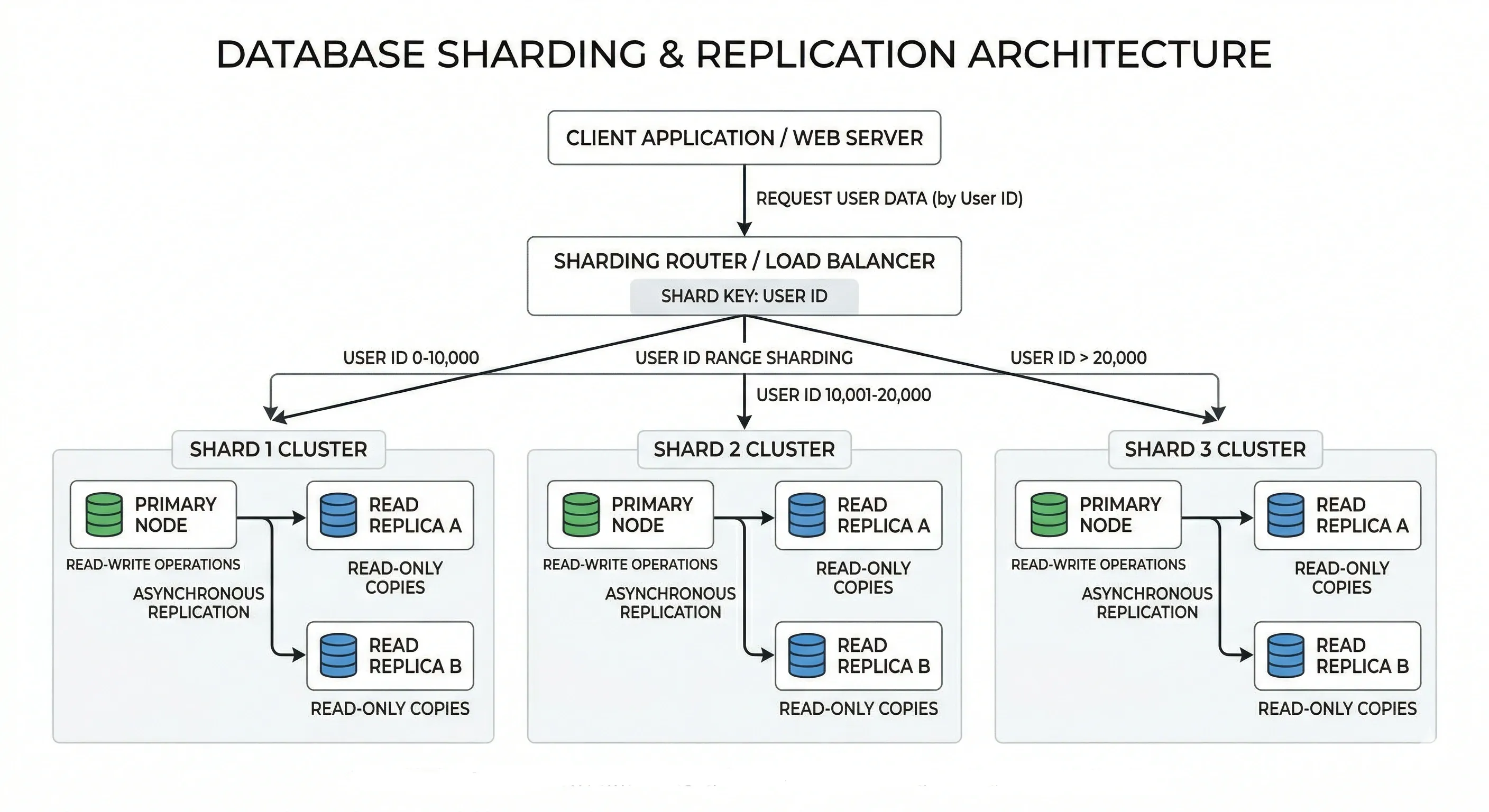 Database sharding and replication