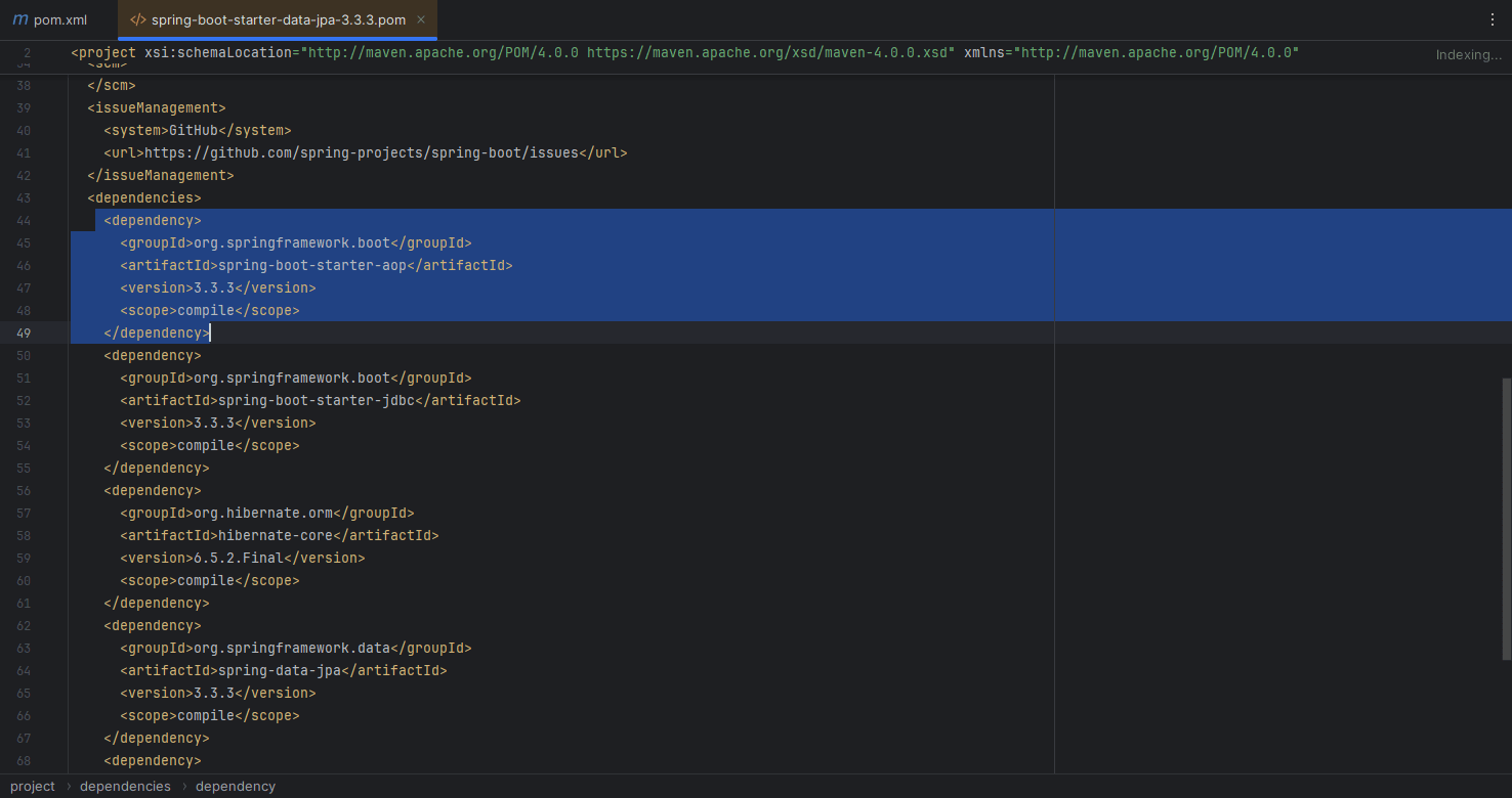 AOP dependency combined inside starter-data-jpa