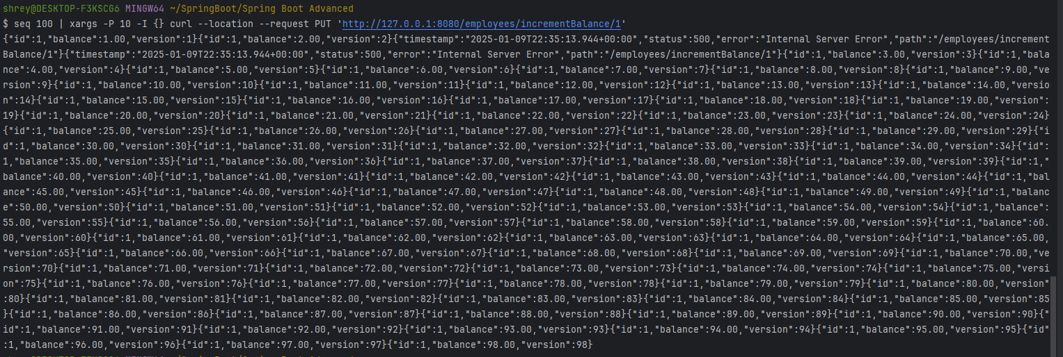 Image of Concurrency Test Output