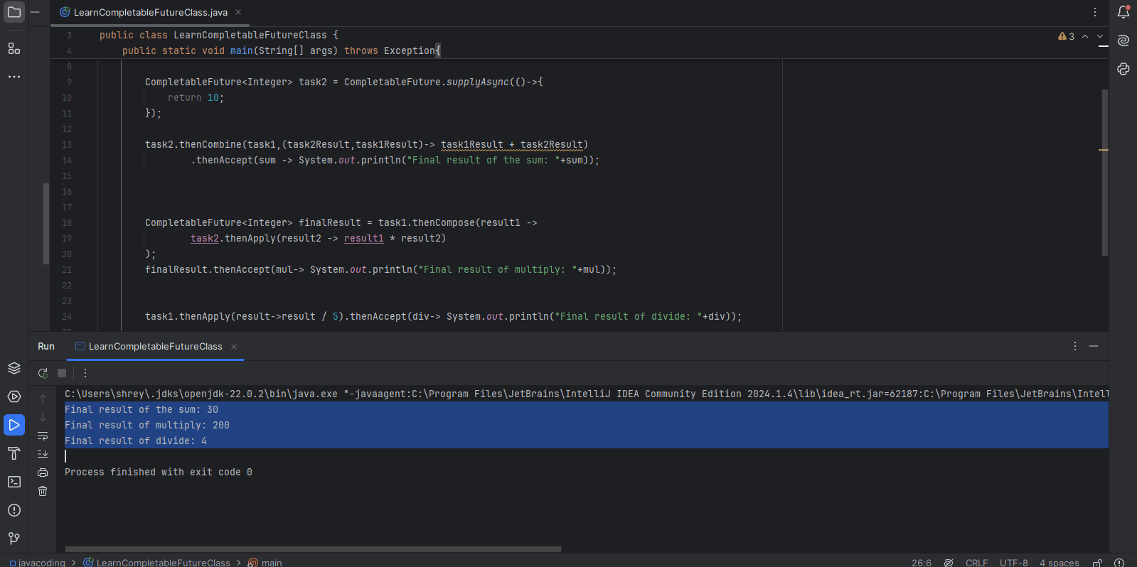 Combining Results from Multiple Futures Using thenCombine(),thenCompose() , thenApply(): Composing CompletableFuture