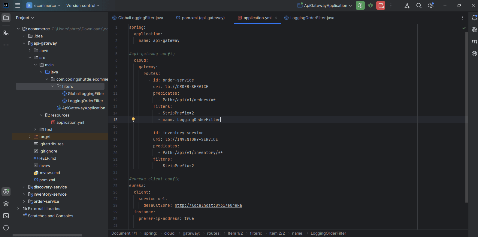 Full configuration of api-gateway