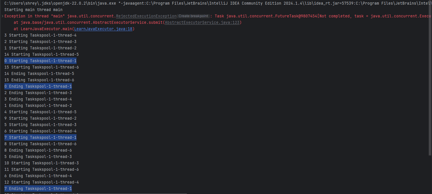 RejectedExecutionException