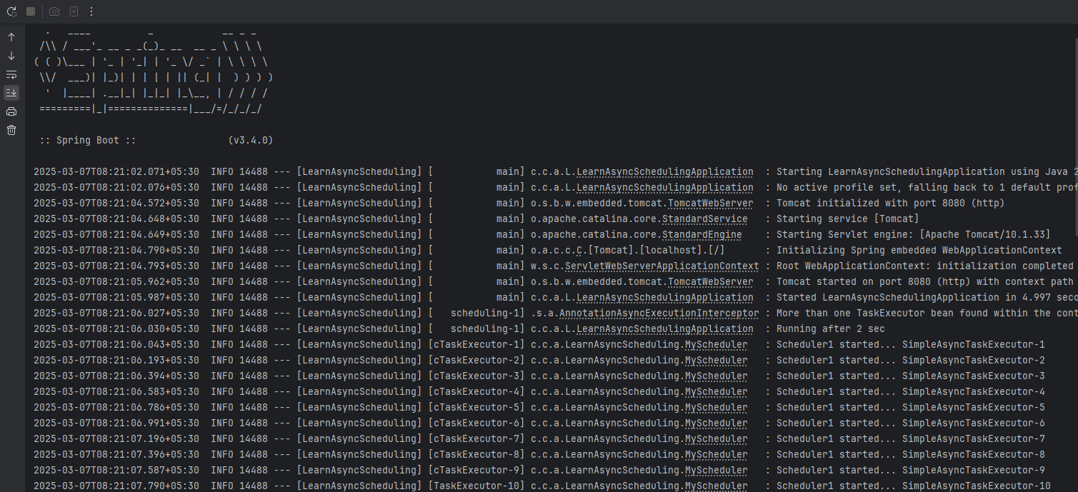 Output will show dynamically generated thread