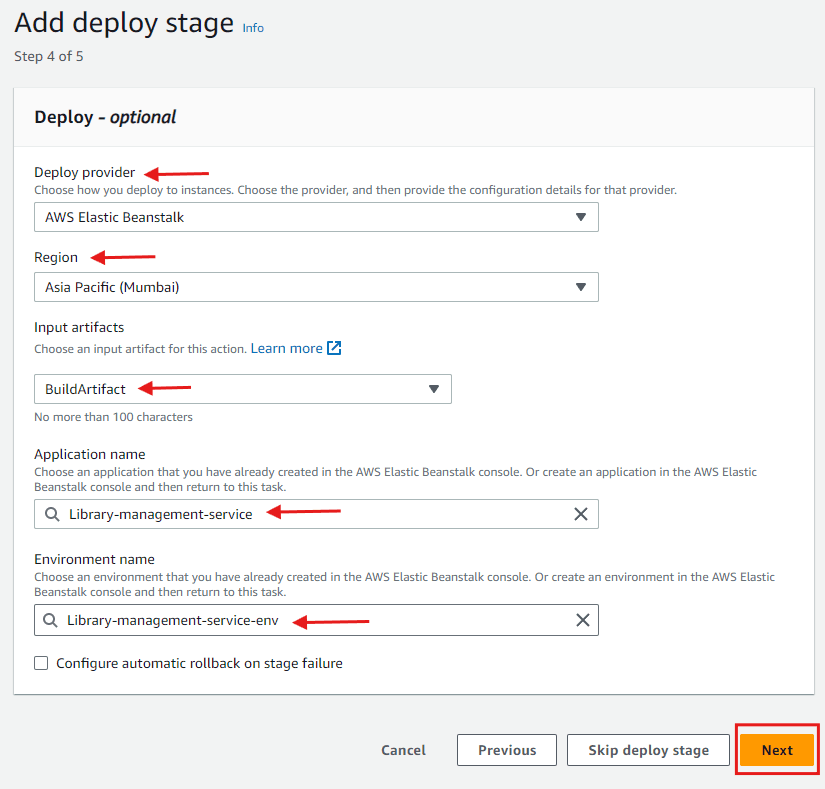 Add Deploy stage