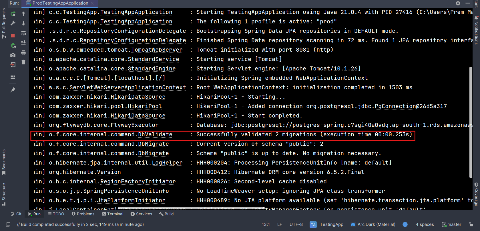 Migration validation